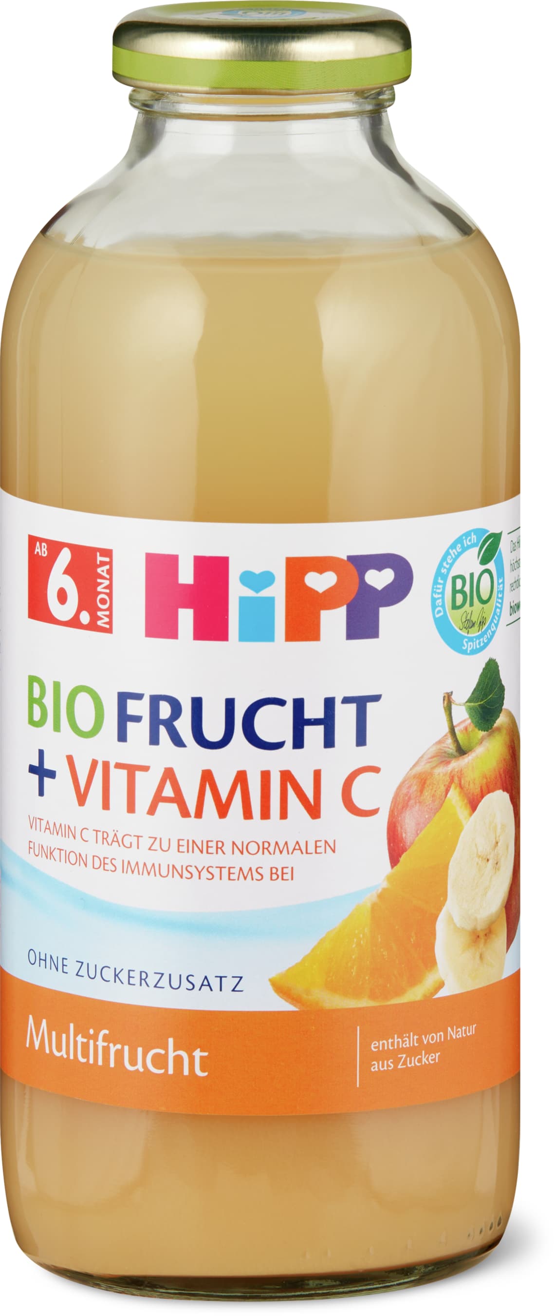 Hipp Multifruits & vitamine C Bio, 6e mois , Sans sucre ajouté 500ml